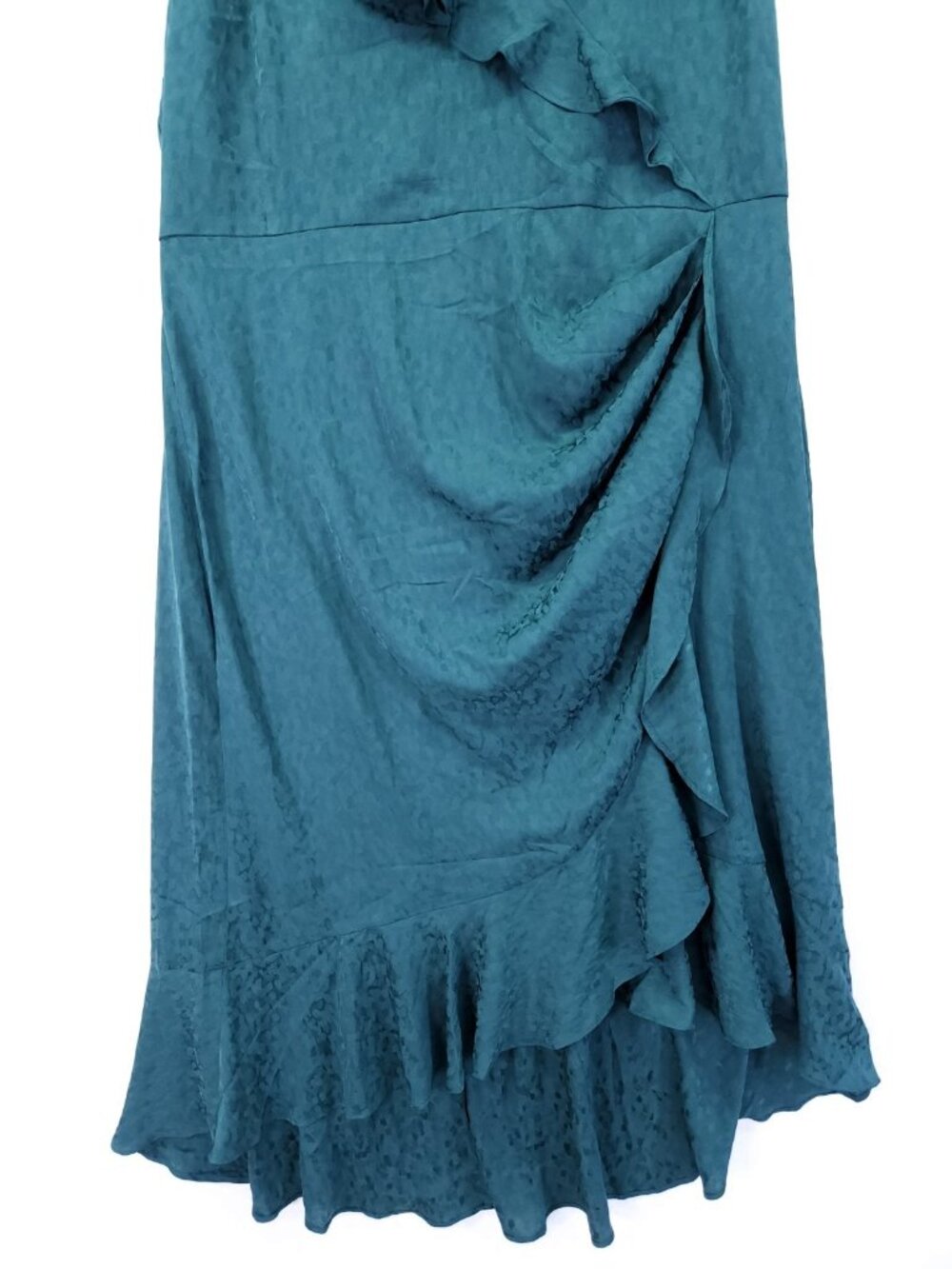 Lane Bryant Women's Green Jacquard Flutter Sleeve Ruffle Midi Dress Plus Size 20 - Picture 12 of 15
